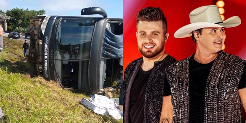 Acidente com o ônibus da dupla Conrado e Aleksandro deixa ao menos cinco mortos (Foto: Reprodução) Acidente com o ônibus da dupla Conrado e Aleksandro deixa ao menos cinco mortos (Foto: Reprodução)