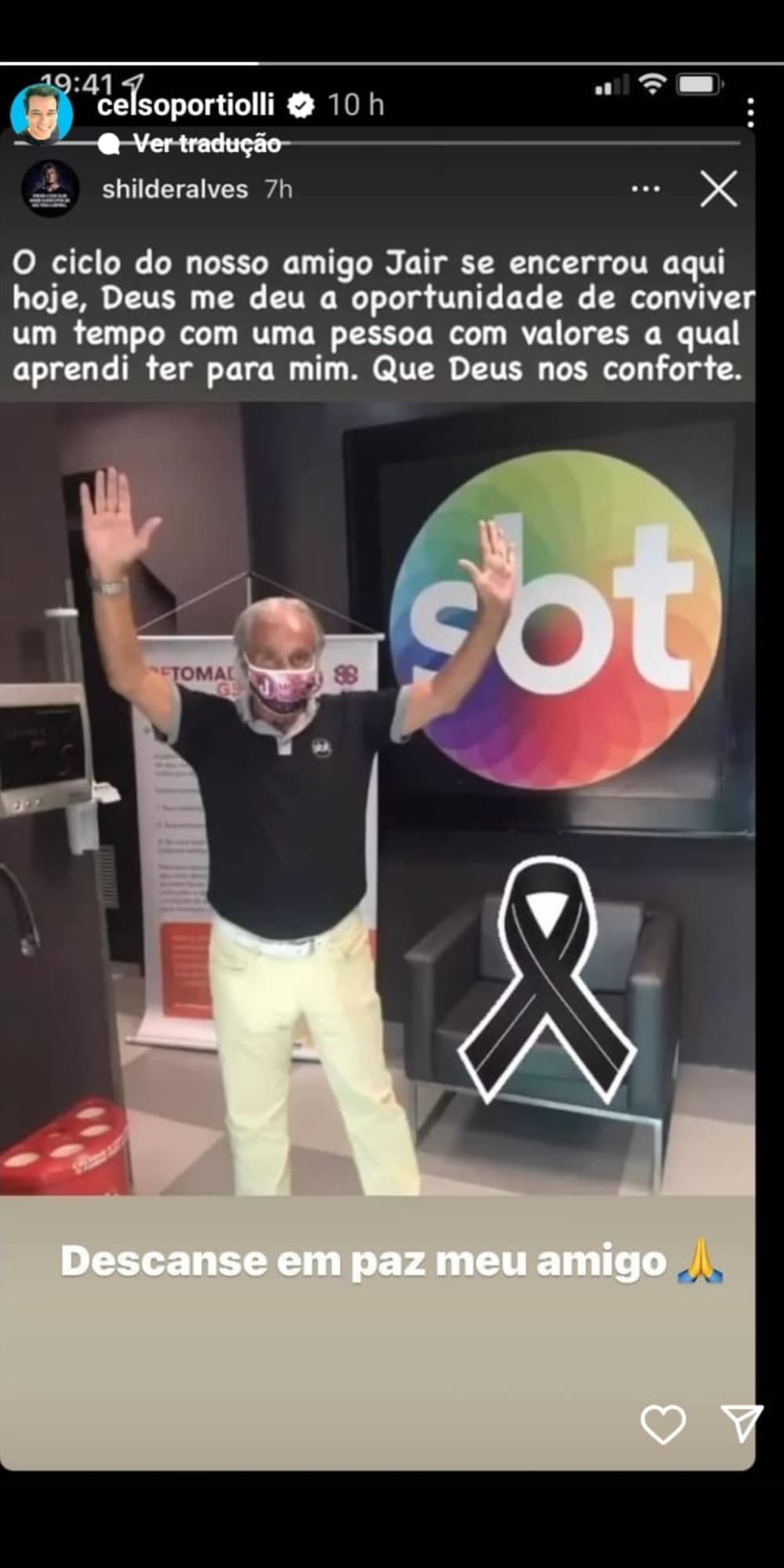 Publicação de Celso Portiolli (Imagem: Reprodução) Publicação de Celso Portiolli (Imagem: Reprodução)