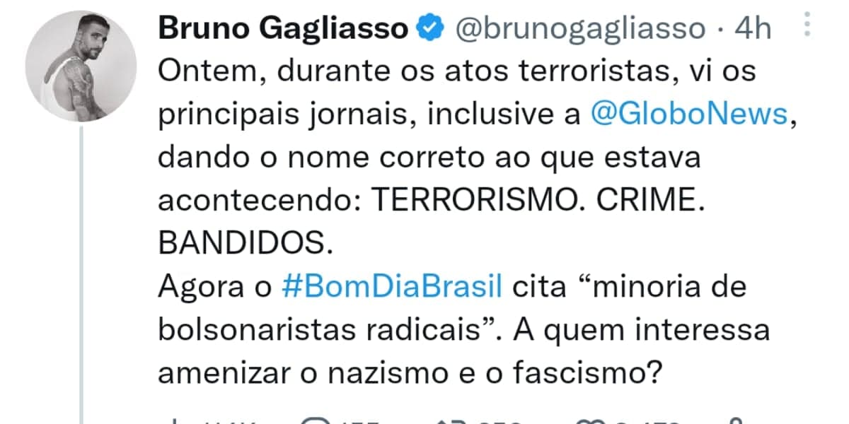 Bruno Gagliasso (Reprodução: Twitter) Bruno Gagliasso (Reprodução: Twitter)
