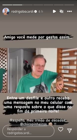 Chico Pinheiro mandou um recado especial para Rodrigo Bocardi e até citou a Globo (Foto: Reprodução/ Instagram) Chico Pinheiro mandou um recado especial para Rodrigo Bocardi e até citou a Globo (Foto: Reprodução/ Instagram)