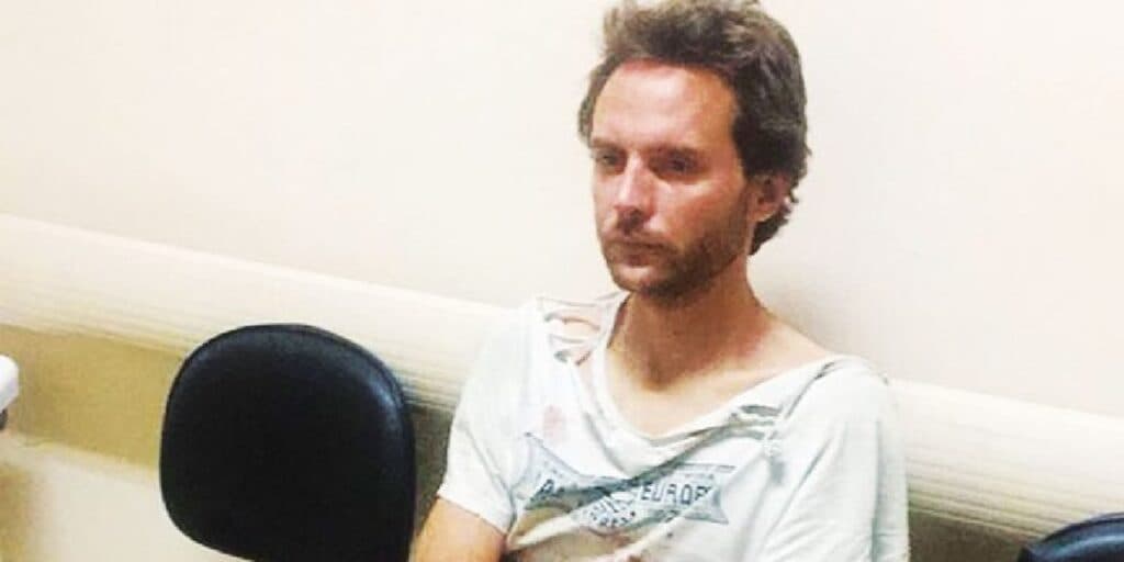 Andreas no ano de 2017, após ser internado em clínica psiquiátrica (Foto: Reprodução) Andreas no ano de 2017, após ser internado em clínica psiquiátrica (Foto: Reprodução)