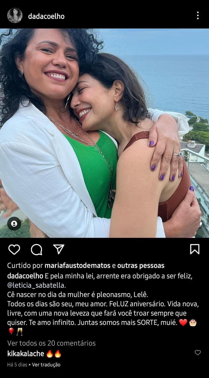 Publicação de Dadá Coelho (Foto: Reprodução/ Instagram) Publicação de Dadá Coelho (Foto: Reprodução/ Instagram)