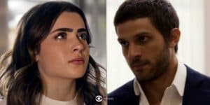 Ari (Chay Suede) e Chiara (Jade Picon) em Travessia (Foto: Reprodução / Globo / Montagem TV Foco) Ari (Chay Suede) e Chiara (Jade Picon) em Travessia (Foto: Reprodução / Globo / Montagem TV Foco)