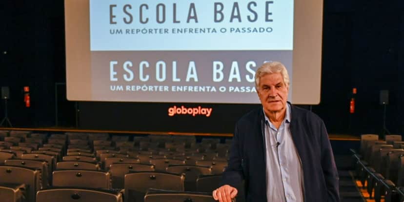 Valmir Salaro no documentário "Escola Base - Um repórter enfrenta o passado" (Foto: Divulgação/Globoplay) Valmir Salaro no documentário "Escola Base - Um repórter enfrenta o passado" (Foto: Divulgação/Globoplay)