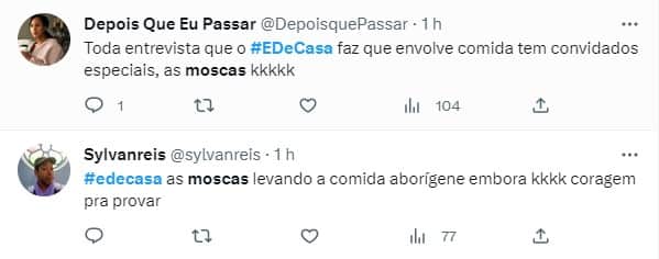 No É De Casa, moscas apareceram e intrigaram o público (Foto: Reprodução) No É De Casa, moscas apareceram e intrigaram o público (Foto: Reprodução)