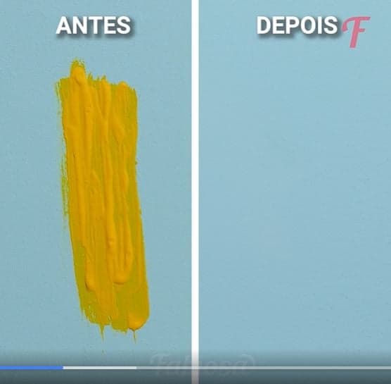antes de depois de colocar papel alumínio e ferro de passar em parede para tirar mancha - Foto Reprodução Facebook antes de depois de colocar papel alumínio e ferro de passar em parede para tirar mancha - Foto Reprodução Facebook
