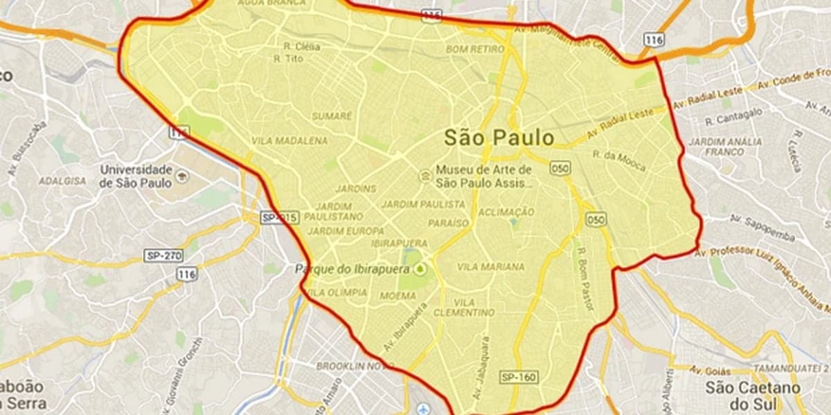 Área de rodízio de São Paulo (Reprodução: Internet) Área de rodízio de São Paulo (Reprodução: Internet)