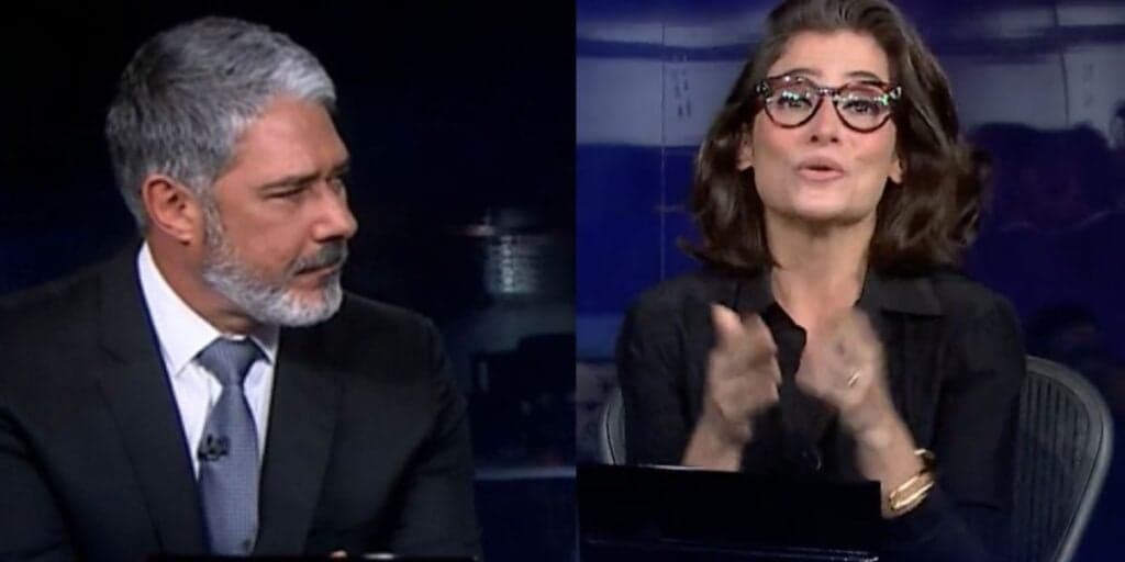 O choro copioso de Renata Vasconcellos ao vivo no JN ao ficar sem chão e a atitude de Bonner na Globo
