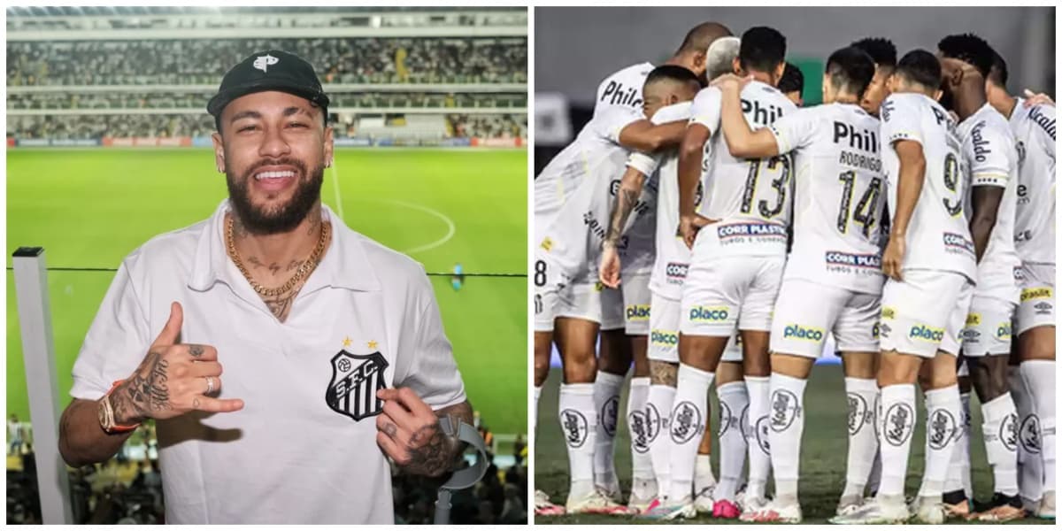 Neymar e elenco do Santos - (Foto: Reprodução / Internet) Neymar e elenco do Santos - (Foto: Reprodução / Internet)