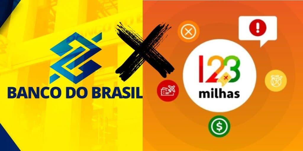 Logo do Banco do Brasil e da 123 milhas - Foto Reprodução Internet Logo do Banco do Brasil e da 123 milhas - Foto Reprodução Internet