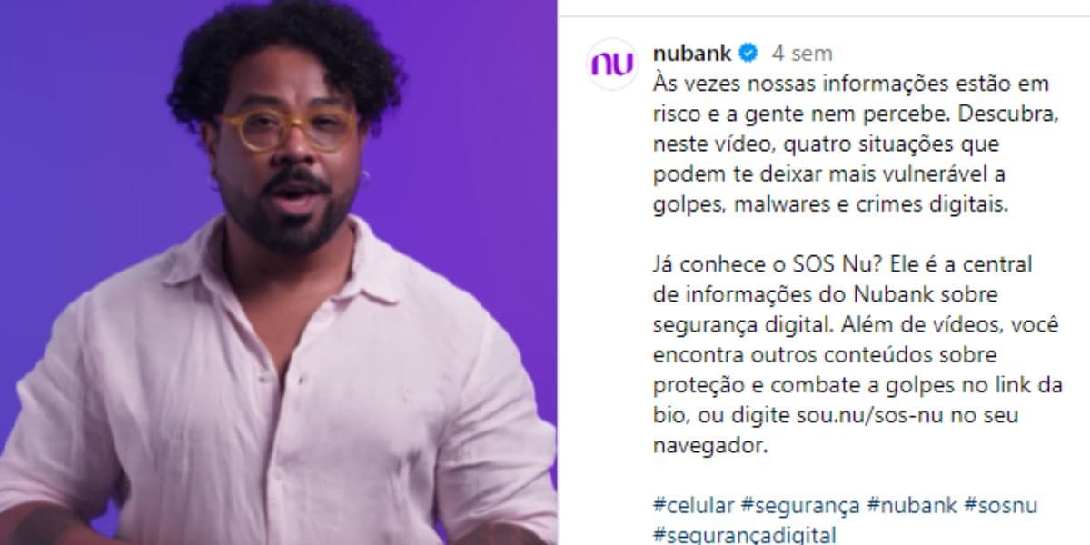 Comunicado do Nubank através de seu Instagram (Reprodução: Instagram) Comunicado do Nubank através de seu Instagram (Reprodução: Instagram)