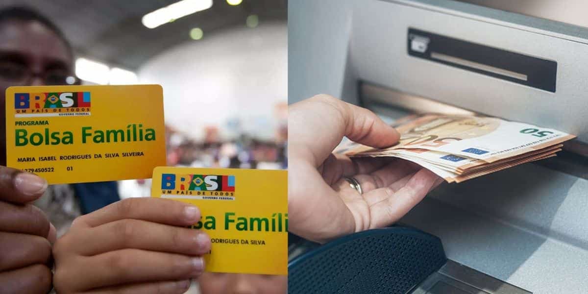 Bolsa Família / Pessoa sacando dinheiro - Montagem TVFOCO Bolsa Família / Pessoa sacando dinheiro - Montagem TVFOCO
