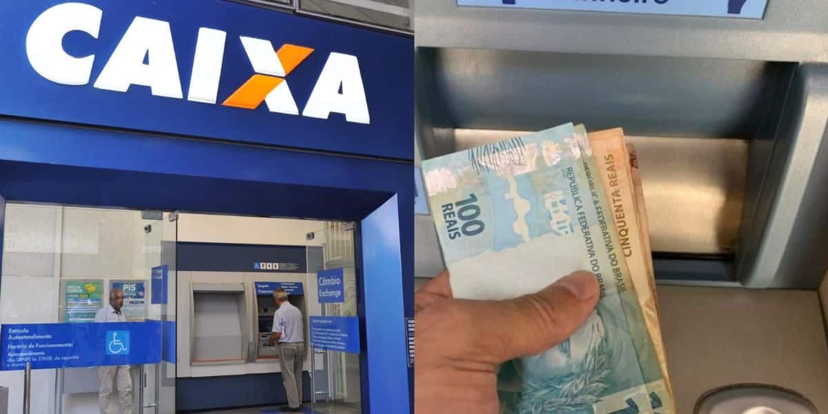 Caixa / Pessoa sacando dinheiro - Montagem TVFOCO Caixa / Pessoa sacando dinheiro - Montagem TVFOCO