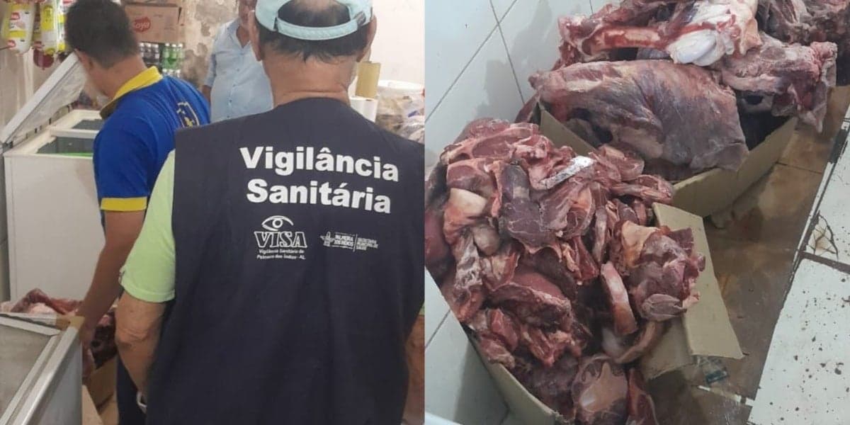 Vigilância Sanitária de Palmeira apreende carne imprópria para consumo (Foto: Reprodução/ Prefeitura de Palmeira) Vigilância Sanitária de Palmeira apreende carne imprópria para consumo (Foto: Reprodução/ Prefeitura de Palmeira)