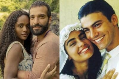 José Inocêncio e Santinha no remake e na versão original (Foto: Reprodução / Globo) José Inocêncio e Santinha no remake e na versão original (Foto: Reprodução / Globo)