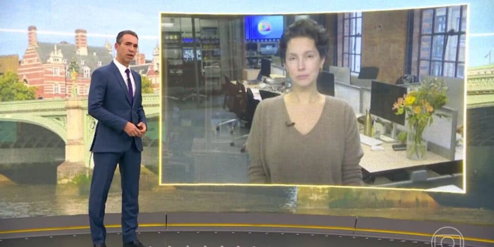César Tralli e Cecilia Malan trouxe informações sobre a TV Al-Jazeera (Reprodução: Globo) César Tralli e Cecilia Malan trouxe informações sobre a TV Al-Jazeera (Reprodução: Globo)