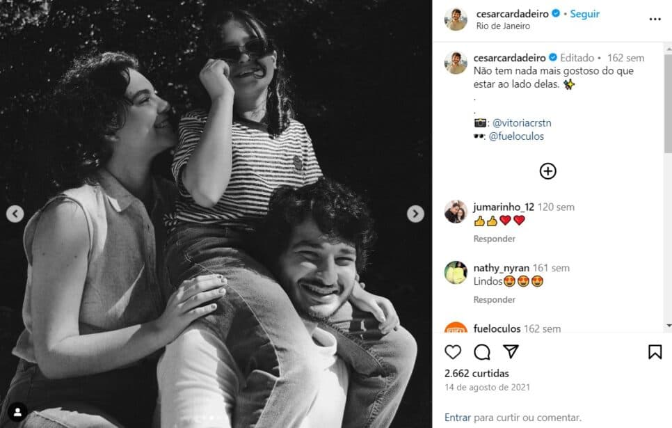 Cpesar, Gabrielle e sua filha Maria (Foto: Reprodução) Cpesar, Gabrielle e sua filha Maria (Foto: Reprodução)