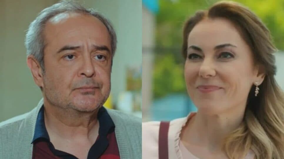 Enver se depara com Julide na porta da escola das crianças (Foto: Reprodução/ Record TV) Enver se depara com Julide na porta da escola das crianças (Foto: Reprodução/ Record TV)