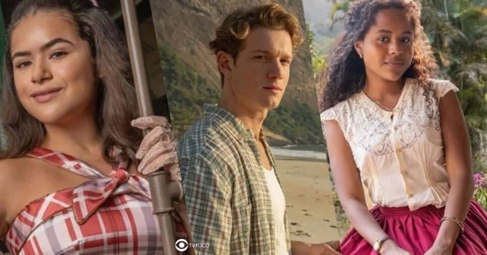 Bia, Beto e Beatriz em Garota do Momento (Foto: Reprodução / Globo / Montagem TV Foco) Bia, Beto e Beatriz em Garota do Momento (Foto: Reprodução / Globo / Montagem TV Foco)