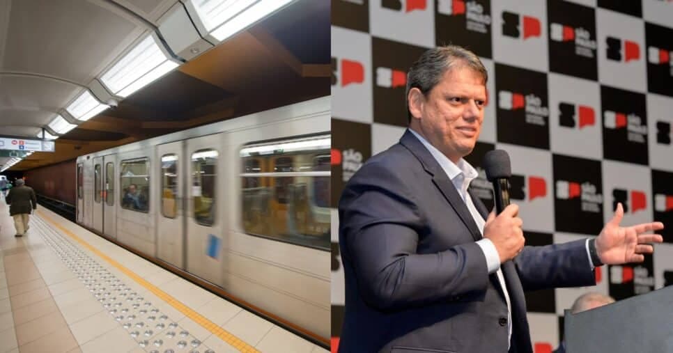 Tarcísio e estação de metrô - Foto Reprodução Internet Tarcísio e estação de metrô - Foto Reprodução Internet