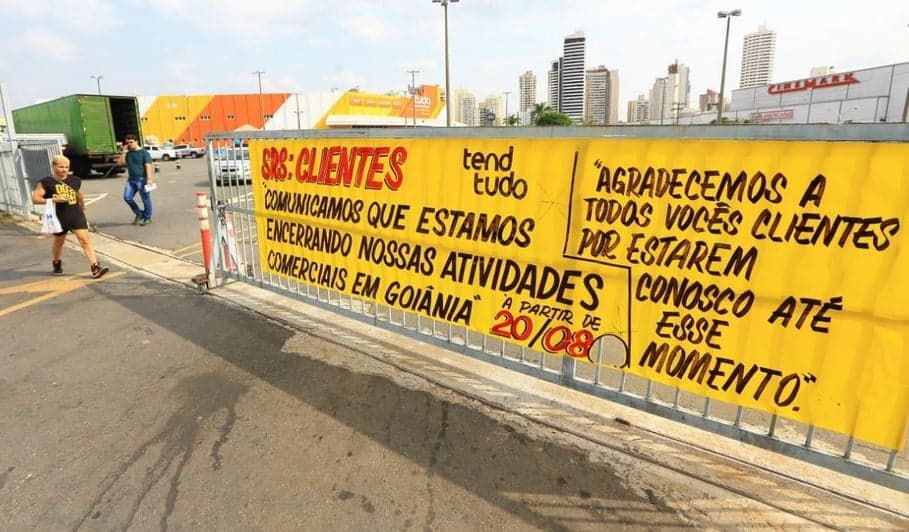 TendTudo anuncia encerramento de atividades em loja de Goiânia (Foto: Reprodução / O Popular)
TendTudo anuncia encerramento de atividades em loja de Goiânia (Foto: Reprodução / O Popular)