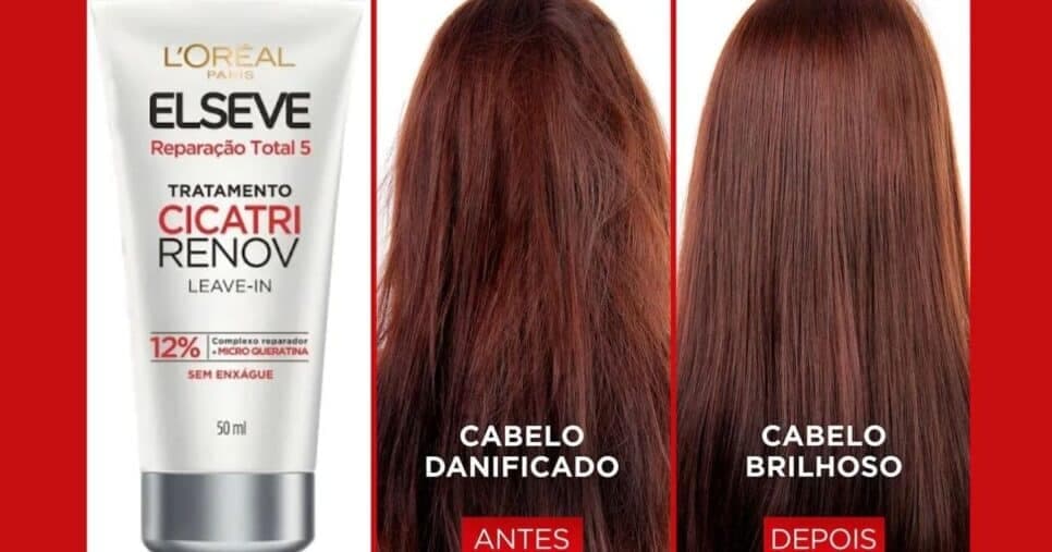 O Elseve Cicatri Renov trata e restaura até o último fio (Foto Reprodução/L'Oréal) O Elseve Cicatri Renov trata e restaura até o último fio (Foto Reprodução/L'Oréal)