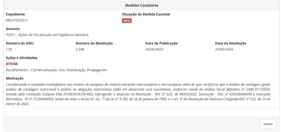Resolução da ANVISA contra orégano maca forte parte 2 (Foto Reprodução/ANVISA) Resolução da ANVISA contra orégano maca forte parte 2 (Foto Reprodução/ANVISA)