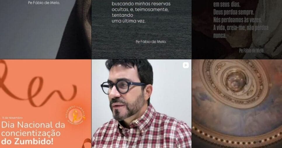 Padre Fábio de Melo usa suas redes sociais para compartilhar reflexões e mensagens (Foto Reprodução/Montagem/Instagram@pefabiodemelo) Padre Fábio de Melo usa suas redes sociais para compartilhar reflexões e mensagens (Foto Reprodução/Montagem/Instagram@pefabiodemelo)