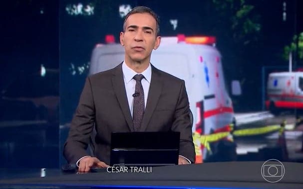 César Tralli no Jornal Nacional (Foto: Reprodução / Globo)
César Tralli no Jornal Nacional (Foto: Reprodução / Globo)