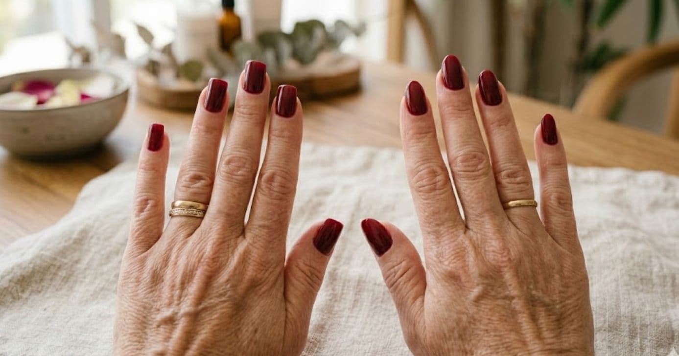 Formatos ovais e quadrados para unhas são os mais indicados para uso de esmaltes em tons de vermelho fechado (Foto Reprodução/GMN) Formatos ovais e quadrados para unhas são os mais indicados para uso de esmaltes em tons de vermelho fechado (Foto Reprodução/GMN)