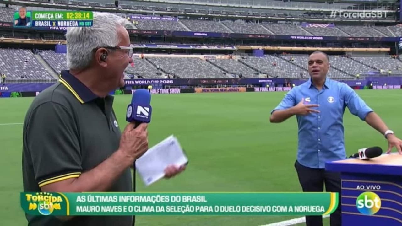 Denilson e Mauro Naves durante transmissão no SBT (Foto: Reprodução/ Internet) Denilson e Mauro Naves durante transmissão no SBT (Foto: Reprodução/ Internet)