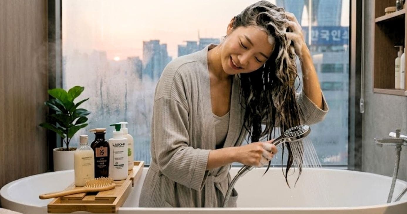 Lavar o cabelo à moda coreana deixa fios cheios de vida: 4 regras de ouro