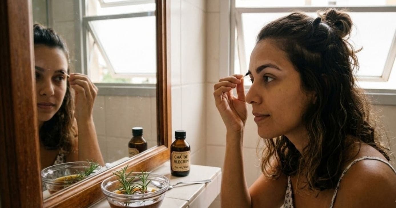 Adeus, henna: Truque do algodão com chá de alecrim escurece a sobrancelha em casa